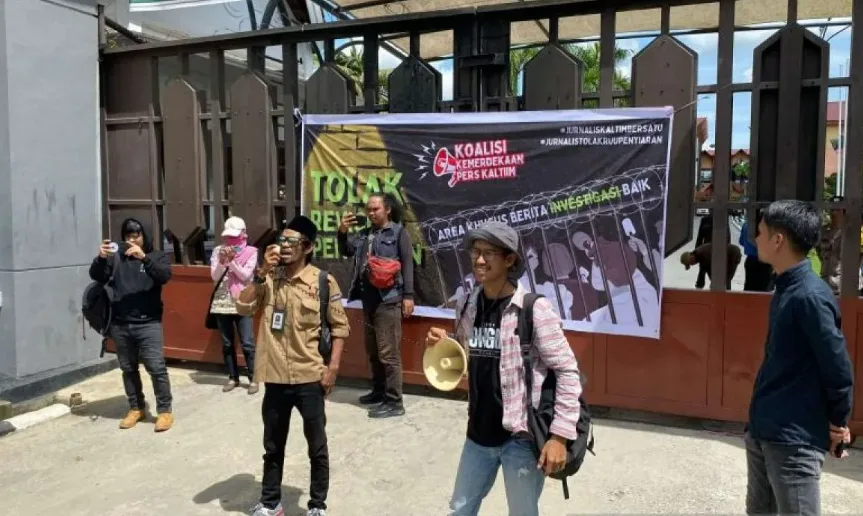 Jurnalis Samarinda Tolak RUU Penyiaran, Demo di DPRD Kaltim Tak Direspons