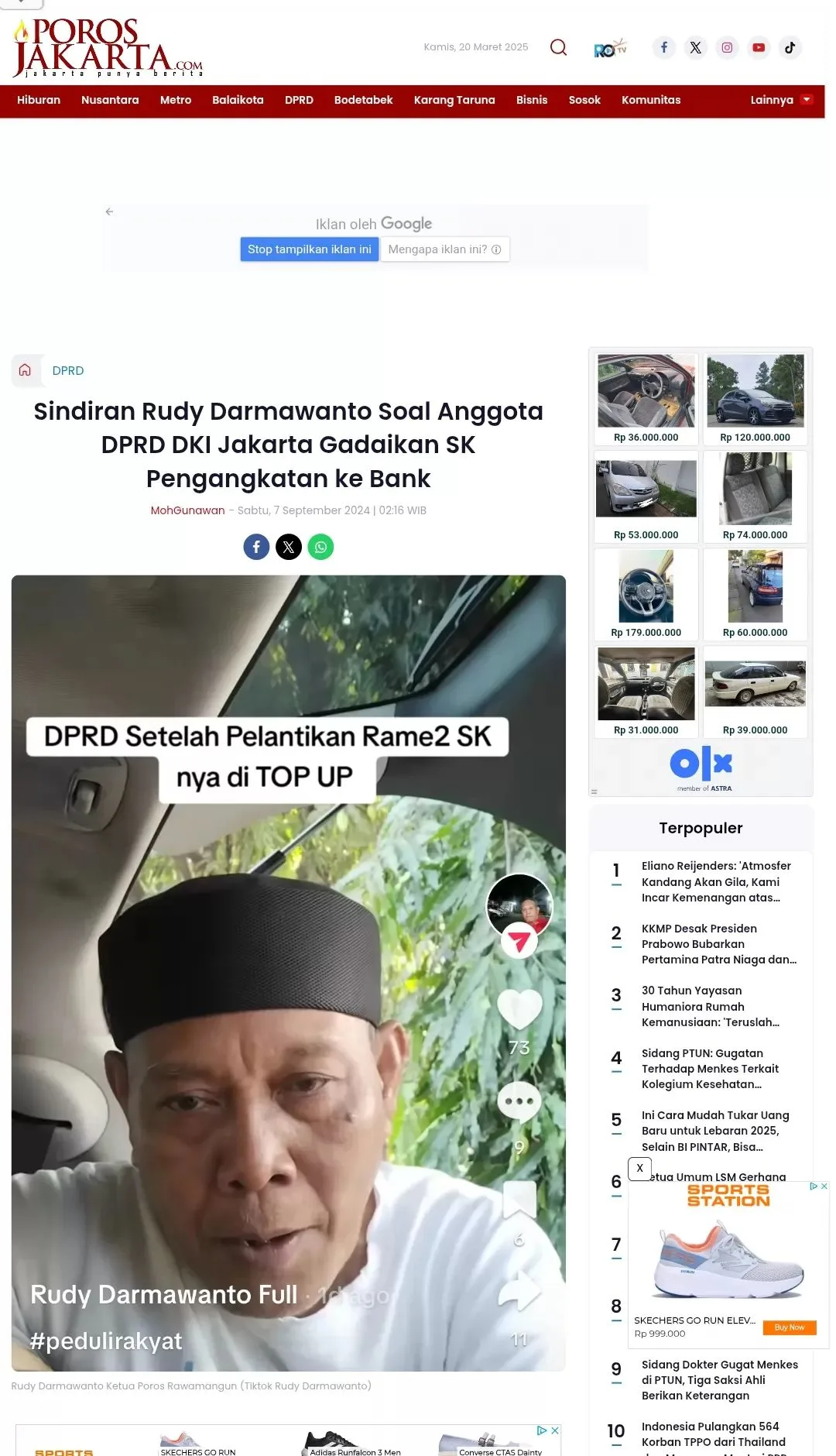 Situs Berita PorosJakarta.com Diserang DDoS: Benarkah Artikel Kritik SK DPRD DKI Penyebabnya?