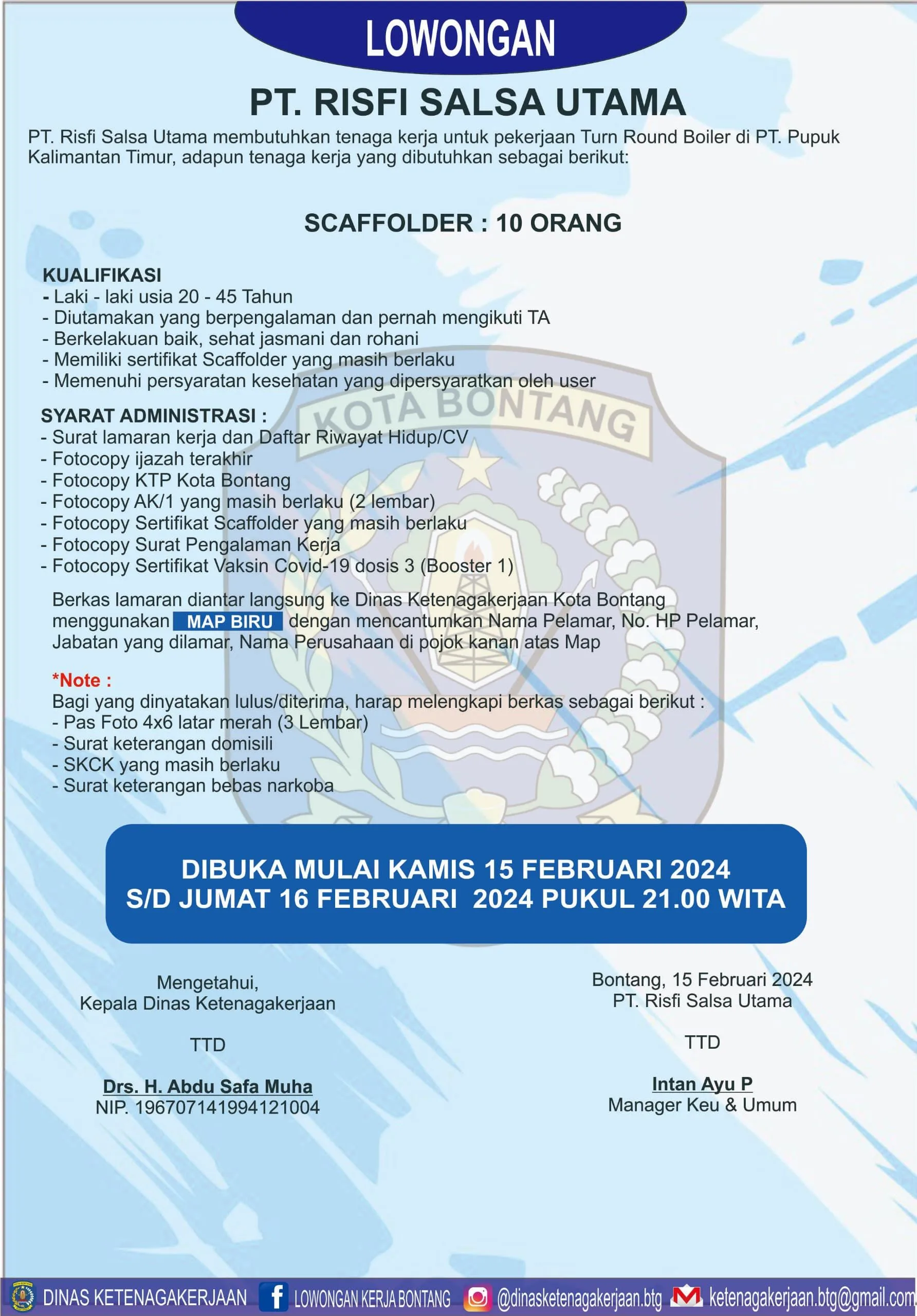 Lowongan Kerja PT. Risfi Salsa Utama, Apa Kualifikasi Dibutuhkan?