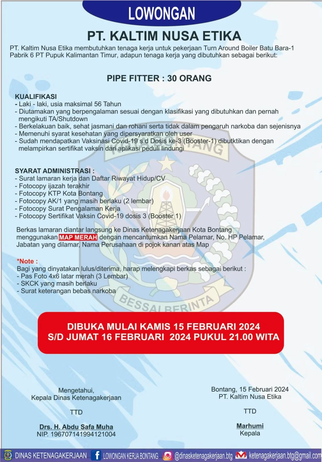 Lowongan Kerja PT. Kaltim Nusa Etika, Apa Kualifikasi Dibutuhkan?