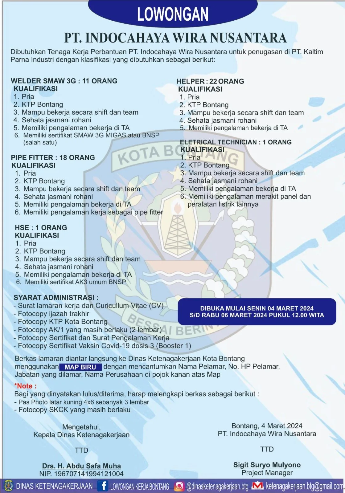 Lowongan Kerja PT. Indocahaya Wira Nusantara, Apa Kualifikasi Dibutuhkan?