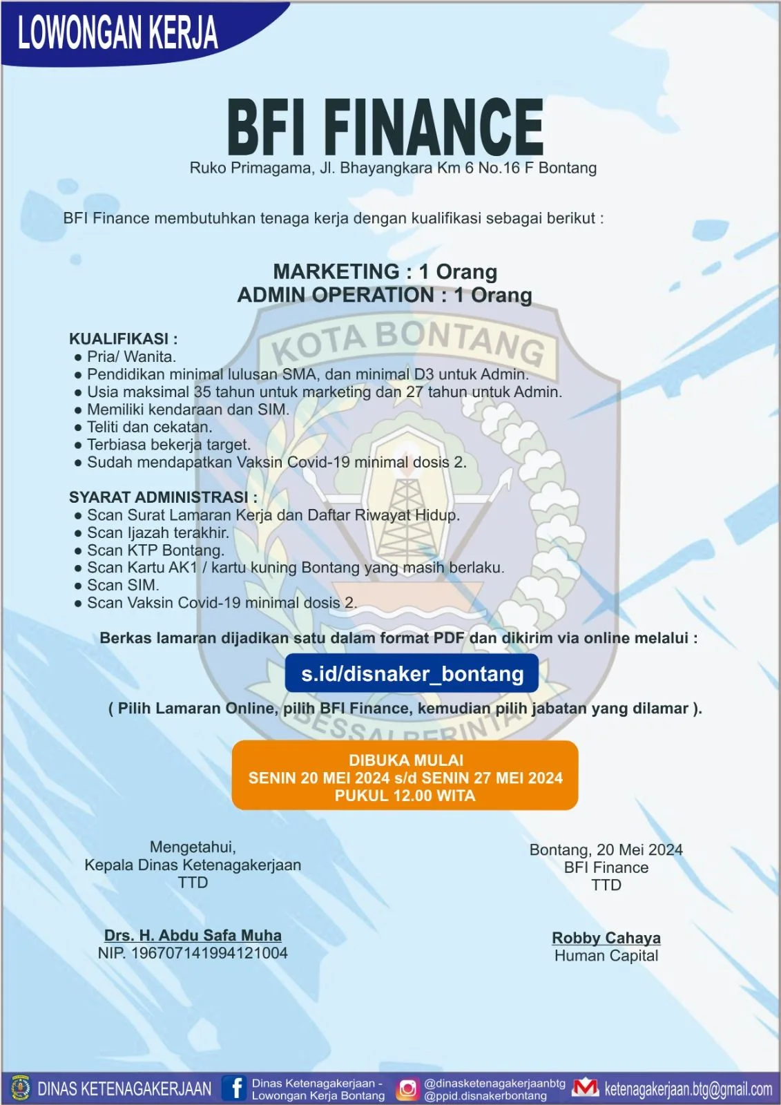 BFI Finance Buka Lowongan Kerja di Bontang untuk Posisi Marketing dan Admin Operation