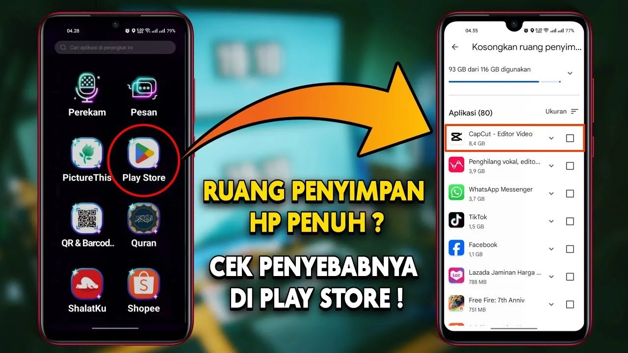 Penyimpanan HP Penuh? Cek Aplikasi Ukuran Besar di Play Store