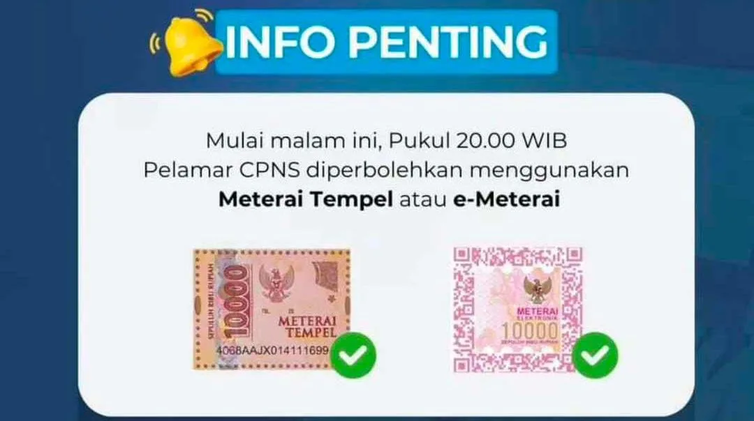 Sudah Bisa! Begini Cara Pakai dan Aplikasi Meterai Tempel untuk Pendaftaran CPNS 2024