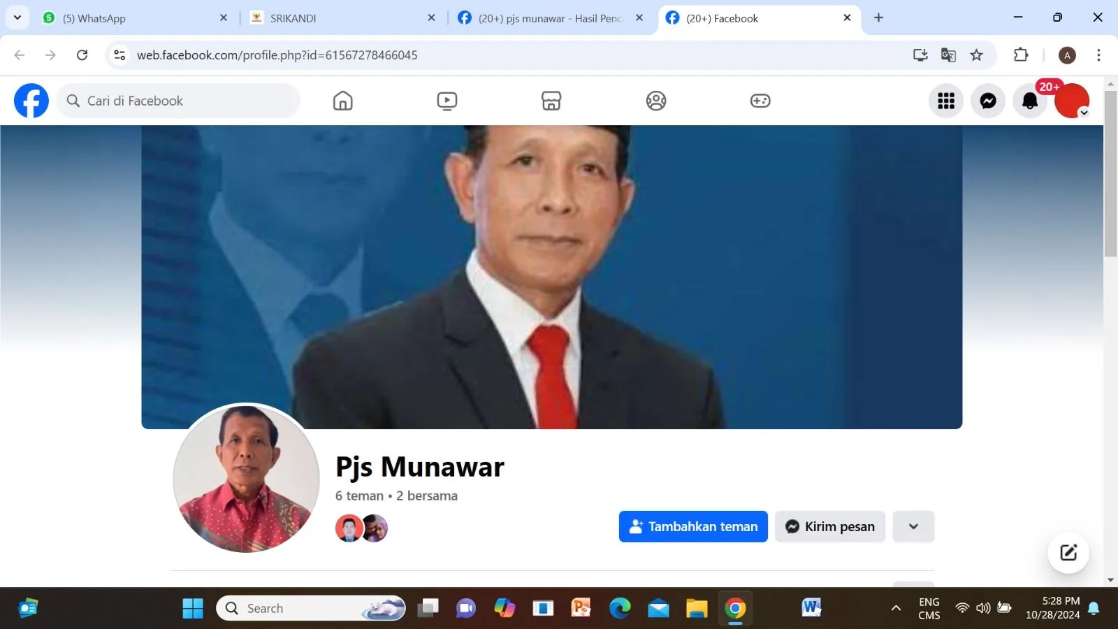 Hati-hati Penipuan! Akun Facebook dan Nomor WhatsApp Palsu Gunakan Nama Pejabat Bontang