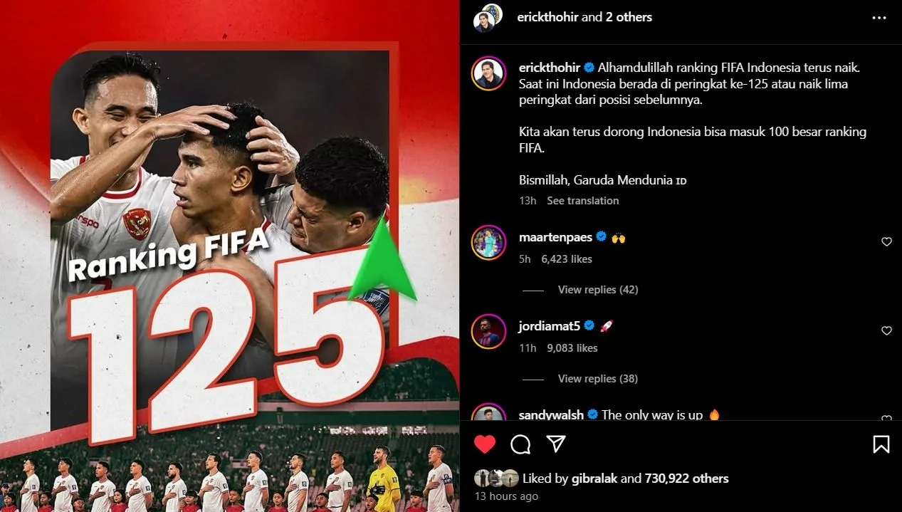 Ranking FIFA Indonesia Melejit ke-125, Ini 3 Alasan Timnas Garuda Wajib Menjadi Jawara di Piala AFF 2024