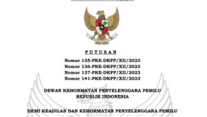 Tangkapan layar kop putusan DKPP yang memvonis peringatan keras kedua kepada Ketua KPU RI.