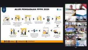 Sosialisasi Kebijakan Pengadaan PPPK Tahun 2024 secara daring, Jumat (23/08/2024).