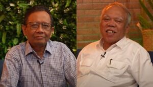 Mantan Menko Polhukam RI 2014-2019, Mahfud MD dan eks Menteri PUPR, Basuki Hadimuljono.