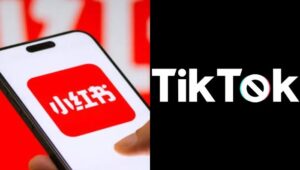 Ilustrasi aplikasi RedNote dan TikTok yang digandrungi pengguna medsos di Amerika Serikat (AS).