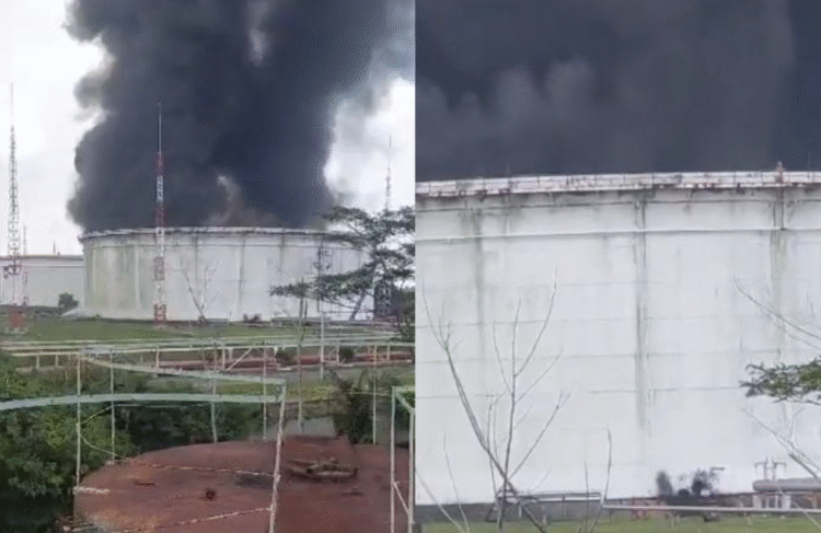 Potret video amatir insiden kebakaran Kilang Pertamina di Cilacap, Jawa Tengah.