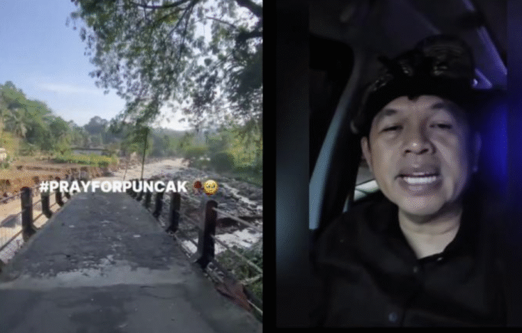 Potret jembatan putus akibat luapan banjir bandang di kawasan Kabupaten Bogor yang disoroti Gubernur Jawa Barat, Dedi Mulyadi.