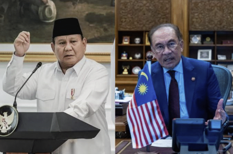 Presiden RI, Prabowo Subianto (kiri) dan Perdana Menteri (PM) Malaysia, Anwar Ibrahim (kanan).