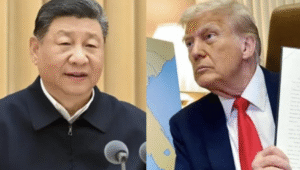 Presiden China, Xi Jinping (kiri) dan Presiden Amerika Serikat, Donald Trump (kanan).