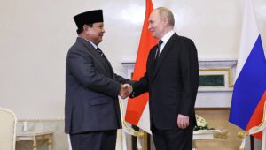 Presiden Indonesia, Prabowo Subianto, dan Presiden Rusia, Vladimir Putin.