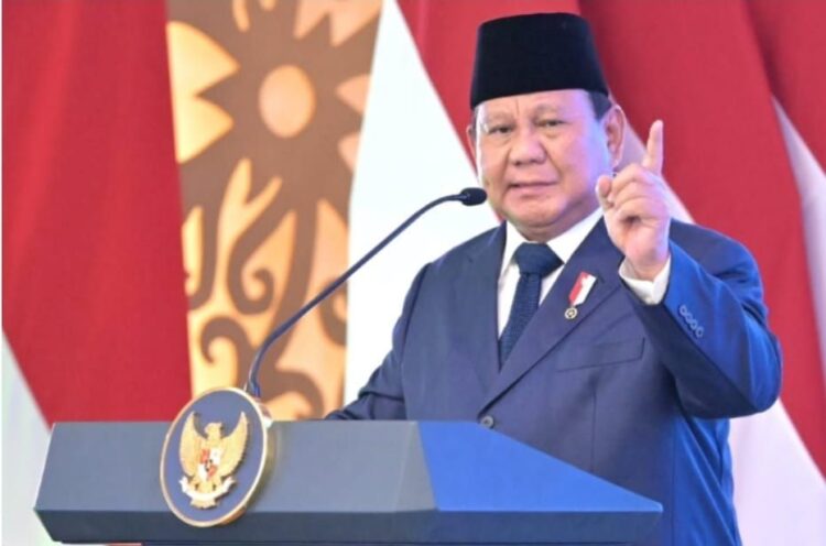 Presiden Prabowo saat menghadiri acara Pengukuhan 1.451 Hakim Mahkamah Agung Republik Indonesia di Jakarta pada Kamis, 12 Juni 2025.